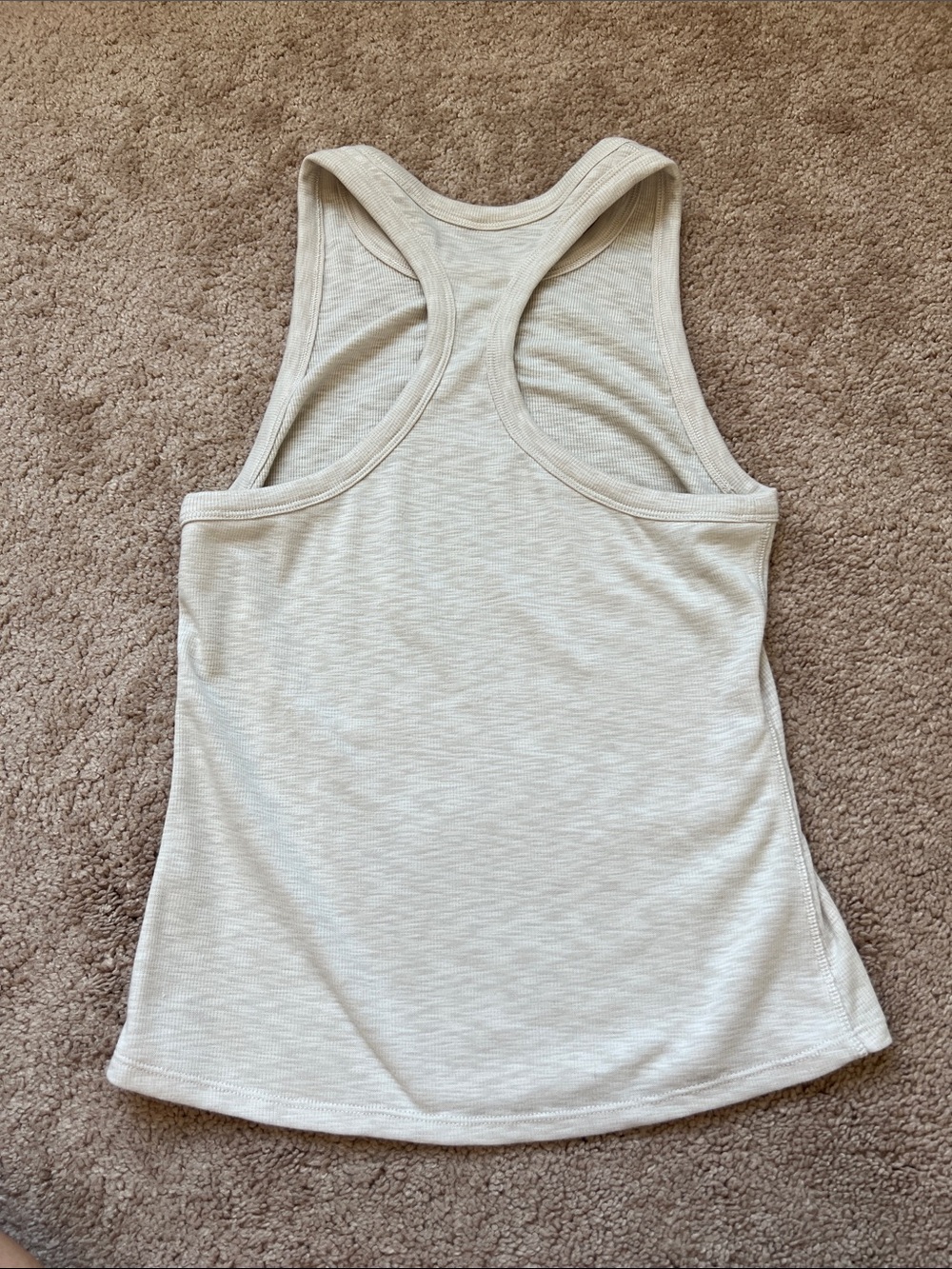 Vuori Cream Ribbed Performance Racerback Tank - Picture 3 of 3